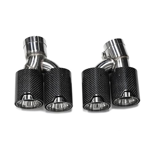 Auspuffblenden Quad Edelstahl Auspuffblende Für G30 G31 535i 528i 530i Für M5 Look 2018+ Schalldämpfer Spitze Endrohr Düsenspitzen Endrohrblende(Carbon G) von ZSKSJHSJ