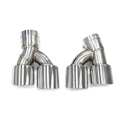 Auspuffblenden Quad Edelstahl Auspuffblende Für G30 G31 535i 528i 530i Für M5 Look 2018+ Schalldämpfer Spitze Endrohr Düsenspitzen Endrohrblende(Silber) von ZSKSJHSJ