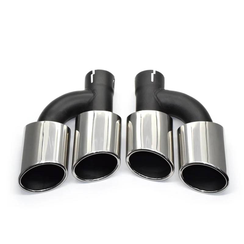 Auspuffblenden Quad Edelstahl Auto Auspuffrohr Für A3 A4 A5 A6 A7 A8 Up S3 S4 S5 S6 S7 S8 SQ3 SQ5 Design Schalldämpfer Spitze 60mm Endrohr Endrohrblende(Silber) von ZSKSJHSJ