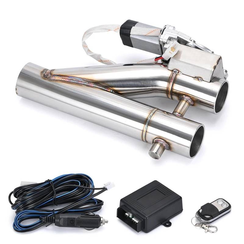 Auspuffblenden Universal 2 "2,25" 2,5 "3" Doppelventil Elektrisches Auspuff-Abschaltventil Auspuffrohr Schalldämpfer Kit Mit Drahtloser Fernbedienung Endrohrblende(2 Inch) von ZSKSJHSJ