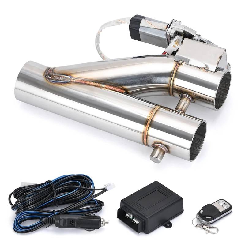 Auspuffblenden Universal 2 "2,25" 2,5 "3" Doppelventil Elektrisches Auspuff-Abschaltventil Auspuffrohr Schalldämpfer Kit Mit Drahtloser Fernbedienung Endrohrblende(2.5 Inch) von ZSKSJHSJ
