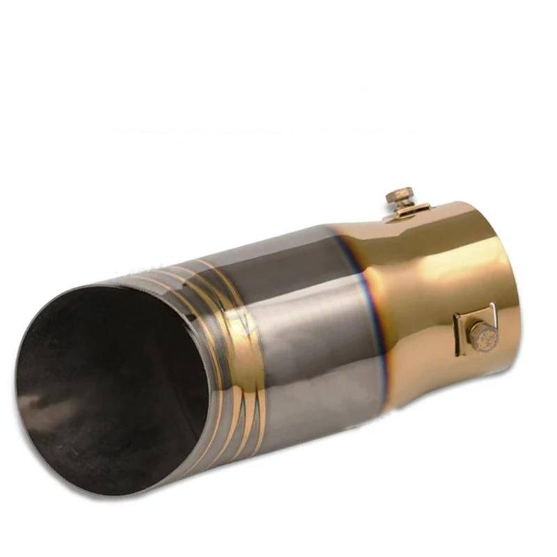 Auspuffblenden Universal Edelstahl Auto Auspuff Spitze Sound System Echappement Auto Modifizierte Zubehör 63mm Auto Auspuffrohr Schalldämpfer Endrohrblende(Blkgold) von ZSKSJHSJ