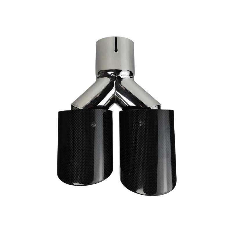 Auspuffblenden Universelle Edelstahl-Schalldämpferspitze In Y-Form Mit Doppelter Ausfahrt Und Schalldämpferdüsendekoration Endrohrblende(60mm-101mm-Left) von ZSKSJHSJ