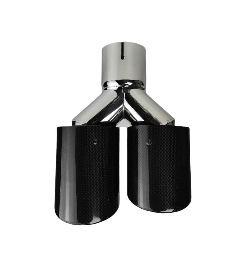 Auspuffblenden Universelle Edelstahl-Schalldämpferspitze In Y-Form Mit Doppelter Ausfahrt Und Schalldämpferdüsendekoration Endrohrblende(76.2mm-101mm-Right) von ZSKSJHSJ