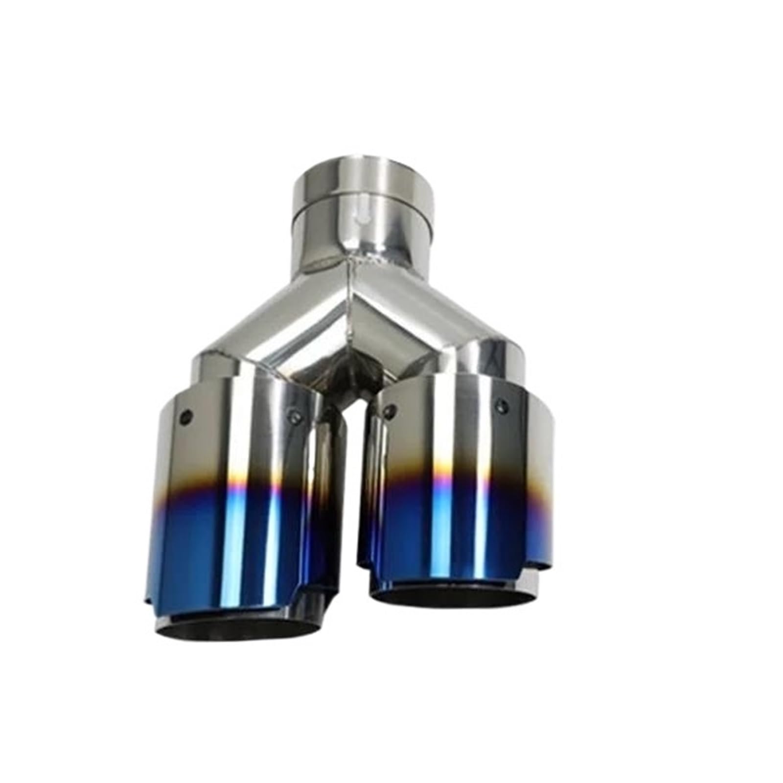 Auspuffblenden Upgrade-Auto-Auspuff-Doppelspitzen Burnt Blue 304 Edelstahl Doppelschicht-Schalldämpfer-Endrohr Universal-Auspuffrohr Doppelt Endrohrblende(Right in63-out101) von ZSKSJHSJ