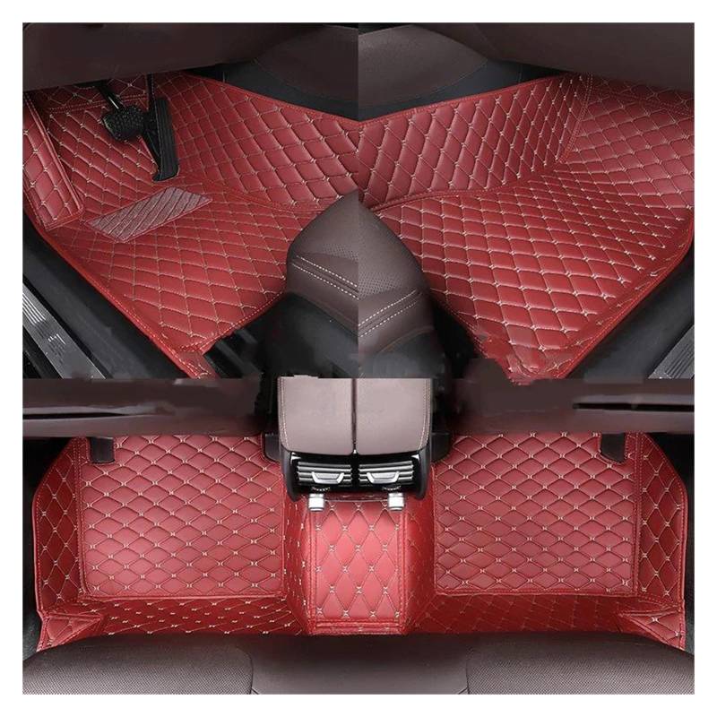 Autoteppich Auto-Bodenmatte Für Citroen Für C4 Alle Modelle Für C4 Für Aircross C4 Für Picasso C4 Für Cactus Autoteppich Teppichzubehör Automatten(WEINROT) von ZSKSJHSJ
