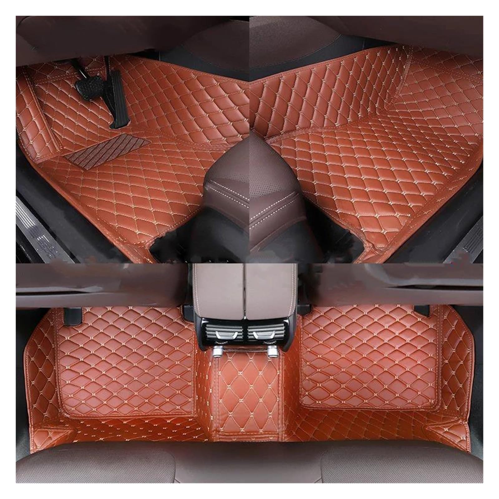 Autoteppich Auto-Bodenmatte Für Kia Für Cerato 2003-2024 Alle Modelle Für Cerato 2 4 3 Autoteppich Teppich Fußgängerbrücke Zubehör Automatten(Braun) von ZSKSJHSJ
