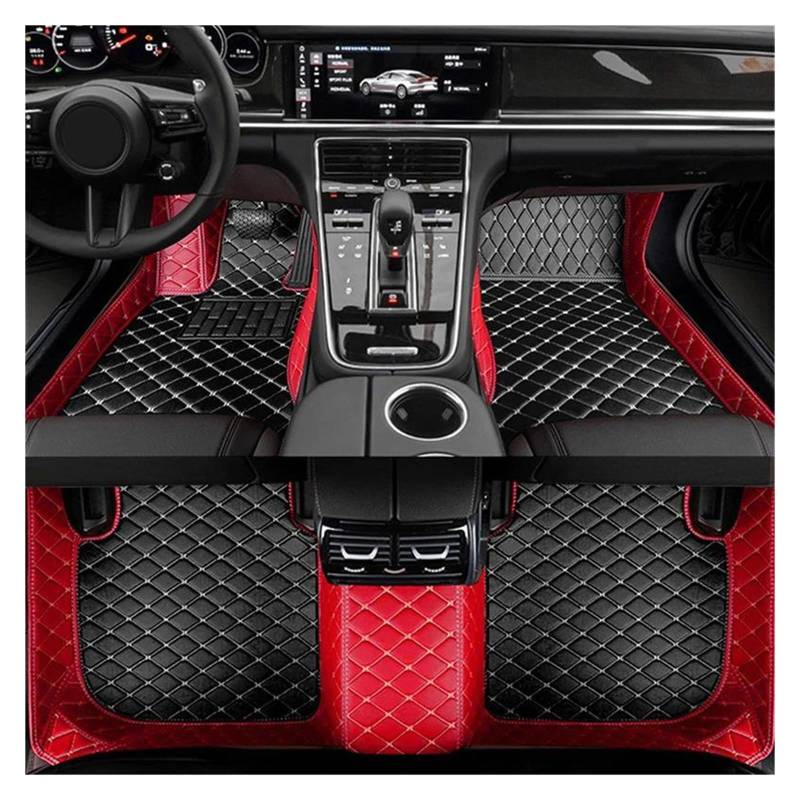 Autoteppich Auto-Fußmatten Für Q5 2009 2010 2011 2012 2013 2014 2015 2016 2017 Benutzerdefinierte Auto-Fußpolster Auto-Teppichabdeckung Automatten(Schwarz und Rot) von ZSKSJHSJ