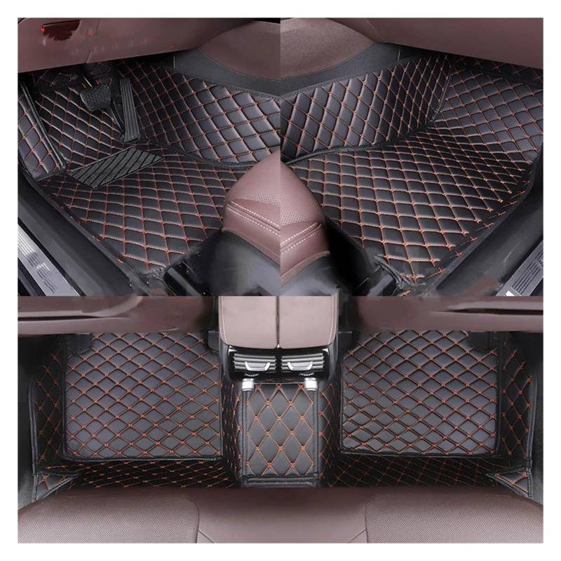 Autoteppich Auto-Fußmatten Für SEAT Für Ibiza 1991-2024 Alle Modelljahre Autozubehör Styling-Teppiche Teppich Teppich Innenteile Automatten(Black orange) von ZSKSJHSJ
