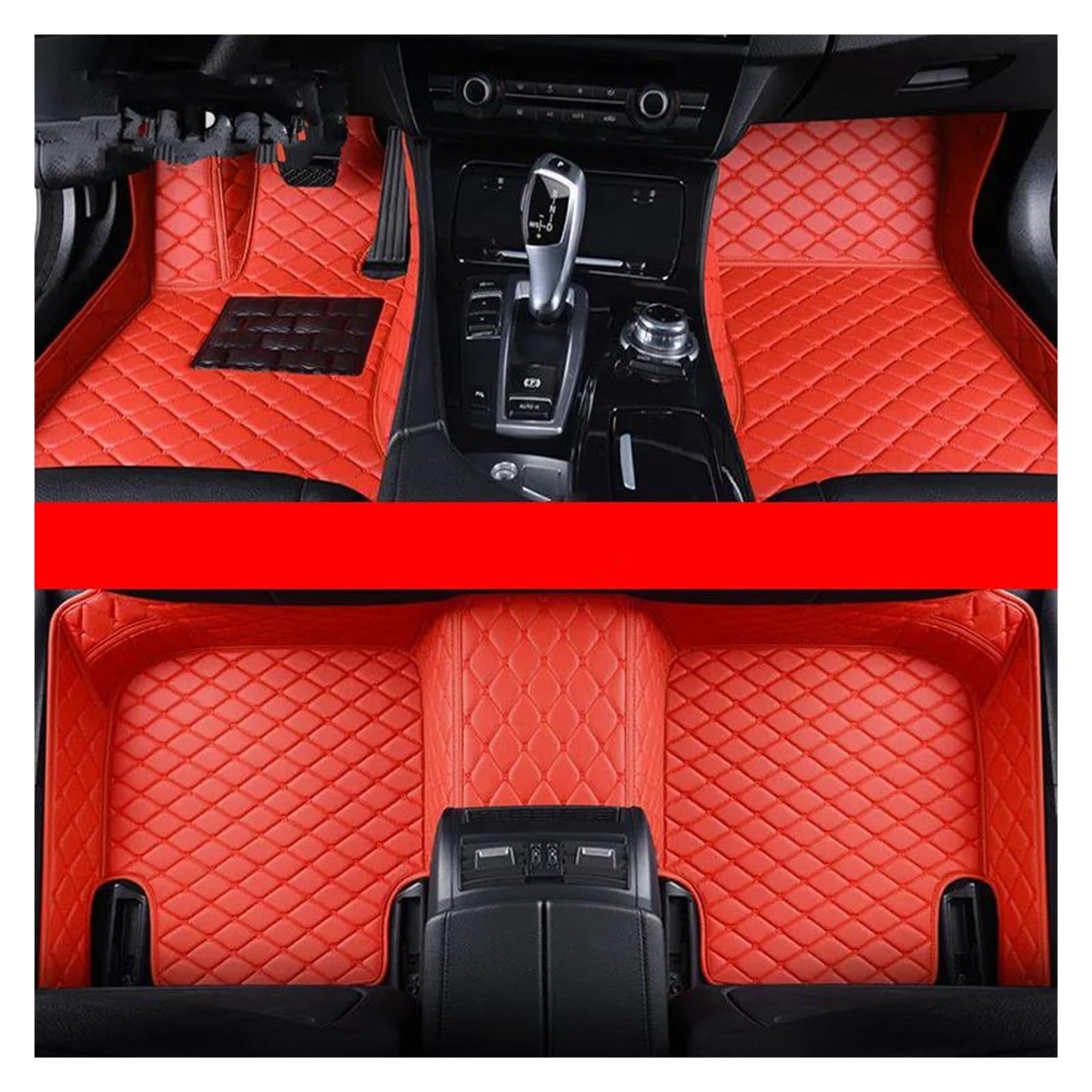 Autoteppich Autozubehör Fußteppich Für SQ5 2009-2024 Auto-Fußmatten Automatten(Rot) von ZSKSJHSJ