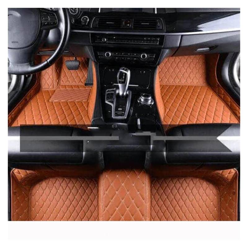 Autoteppich Benutzerdefinierte 3D Auto Fußmatten Für Vw Für Phaeton 2007-2016 5 Sitz Innen Zubehör Künstliche Leder Automatten(Braun) von ZSKSJHSJ