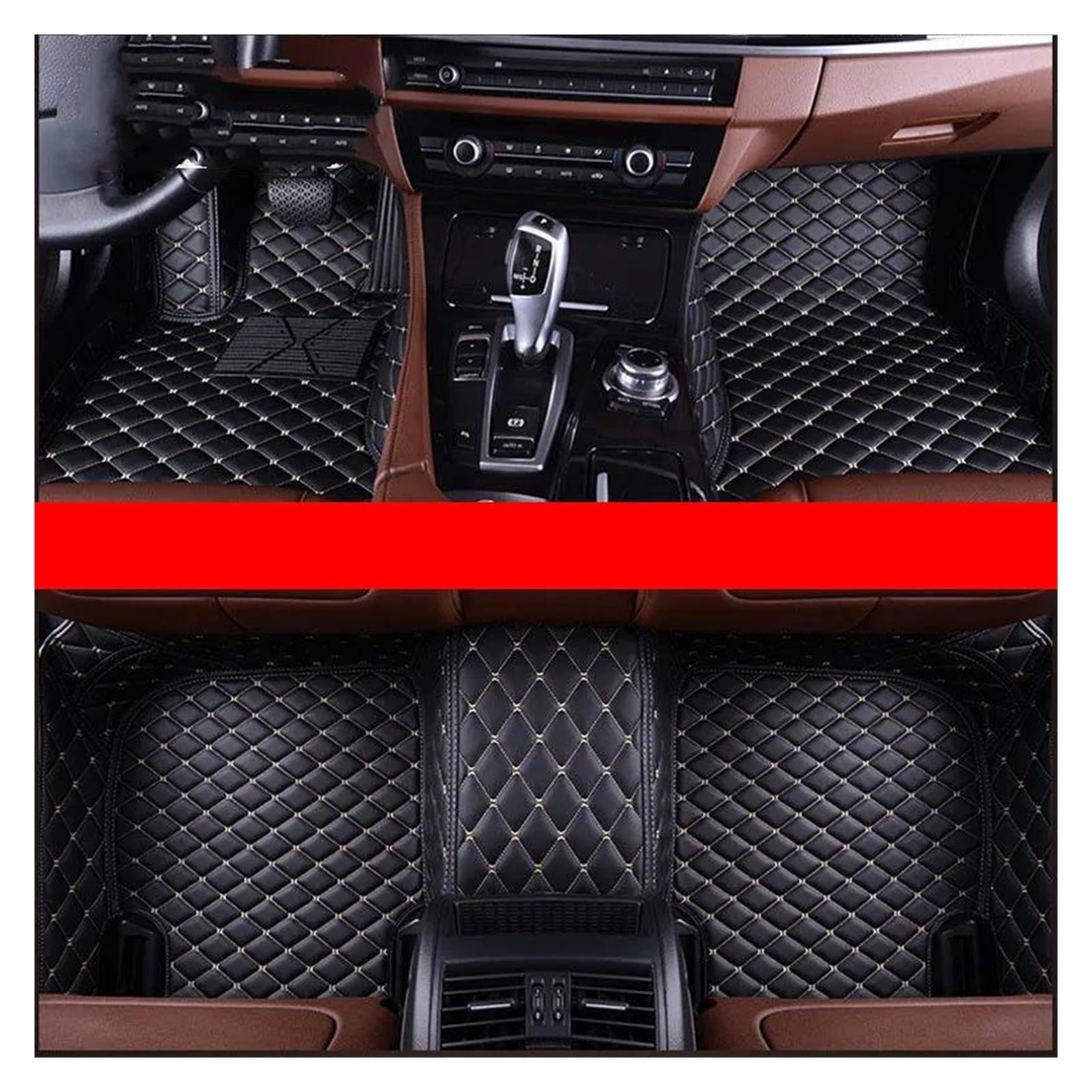 Autoteppich Für Jaguar Für F-PACE 2016 2017 2018 2019 2020 2021 2022 2023 2024 Custom Car Fußmatten Auto Zubehör Fuß Teppich Automatten(Schwarzbeige) von ZSKSJHSJ