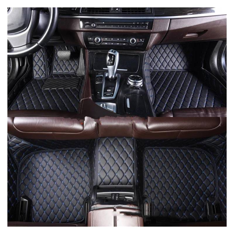 Autoteppich Für Kia Für NIRO 2017-2024 Alle Modell Custom Car Boden Matte Auto Teppich Teppich Fußgängerbrücke Zubehör Styling Innen Teile Automatten(Schwarz Blau) von ZSKSJHSJ