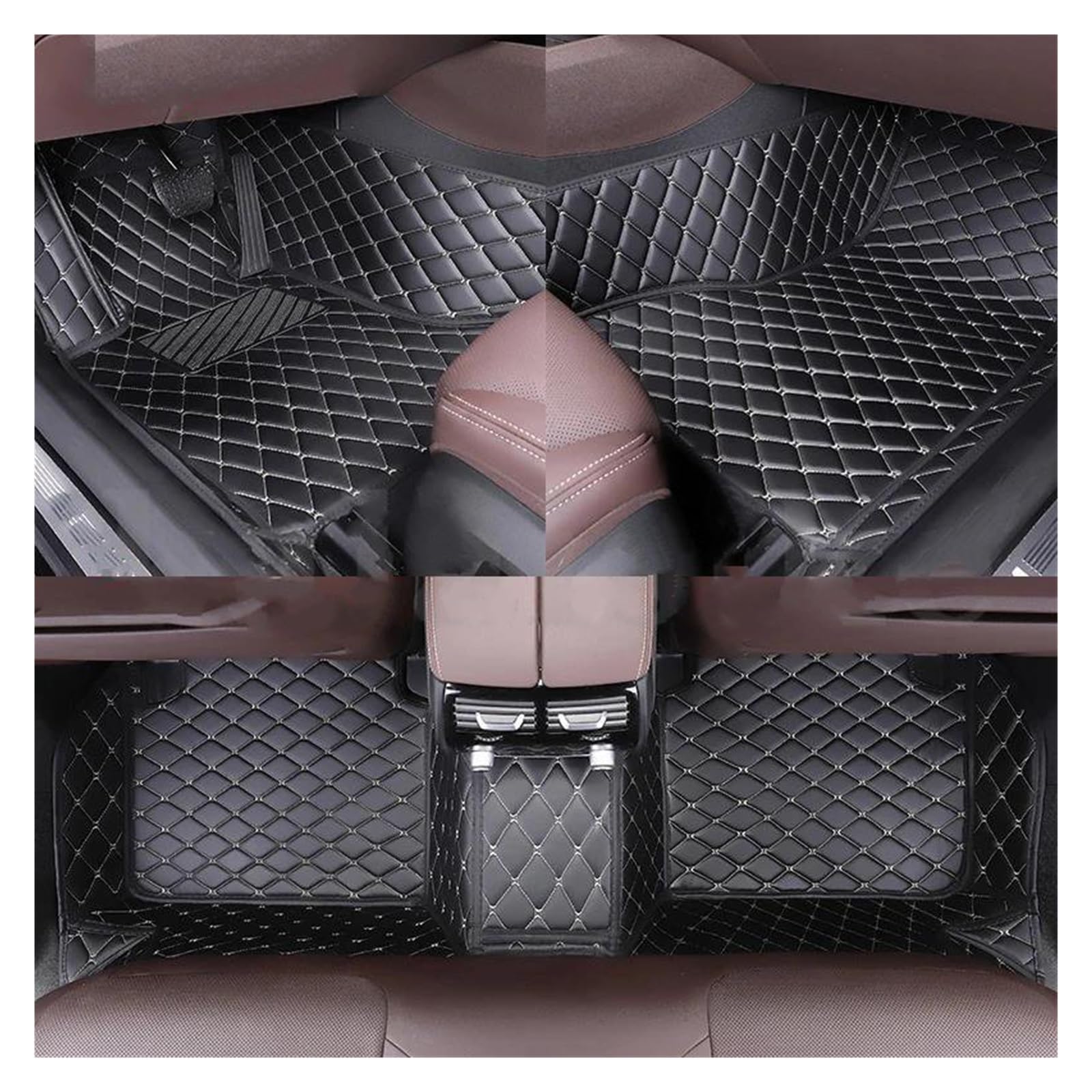Autoteppich Für Kia Für NIRO 2017-2024 Alle Modell Custom Car Boden Matte Auto Teppich Teppich Fußgängerbrücke Zubehör Styling Innen Teile Automatten(Schwarzbeige) von ZSKSJHSJ