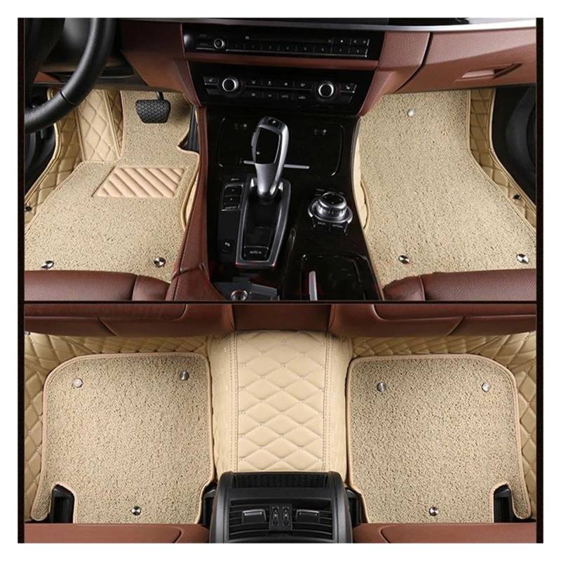 Autoteppich Zweilagige Individuelle 3D-Autofußmatten Für 7er-Reihe Für F01 2008-2015 Fußmattensatz Innenausstattung Automatten(Beige) von ZSKSJHSJ
