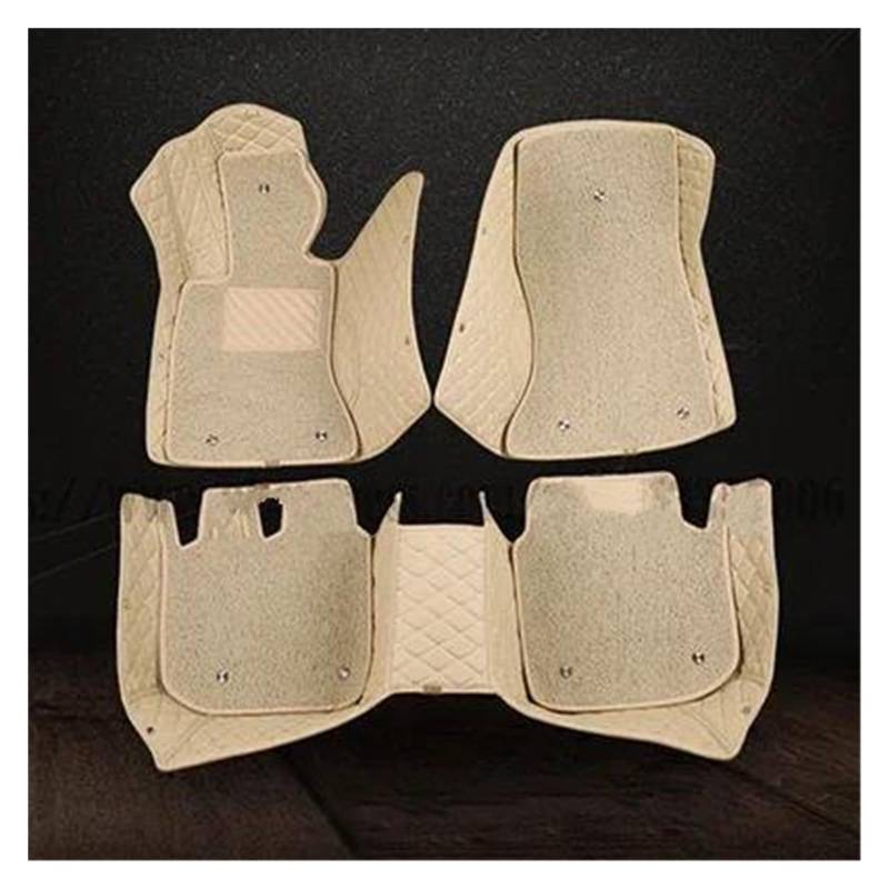 Autoteppich Zweilagige Individuelle 3D-Autofußmatten Für 7er-Reihe Für F02 Lang 2008-2015, Langes Fußmattenset, Innenausstattung Automatten(Beige) von ZSKSJHSJ