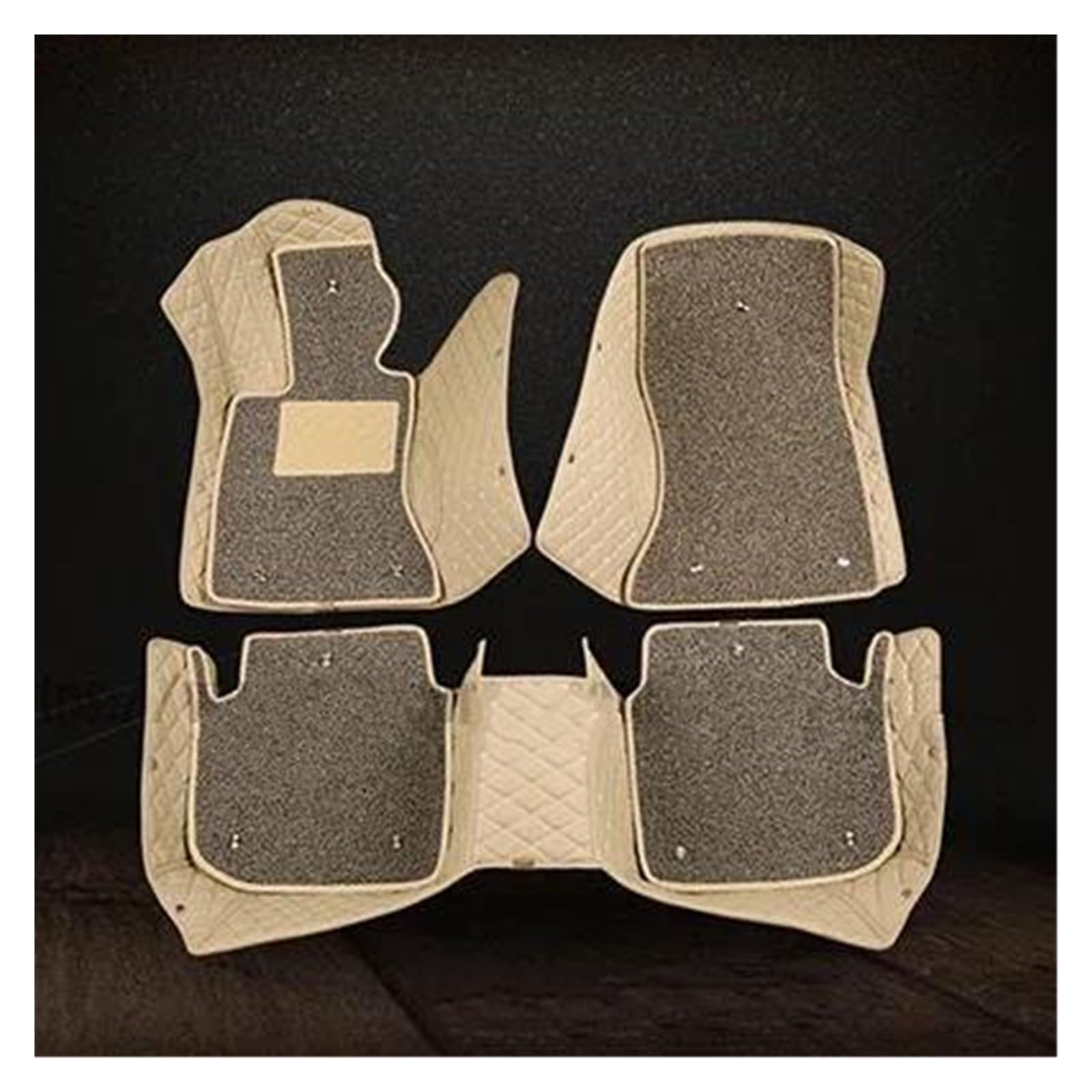 Autoteppich Zweilagige Individuelle 3D-Autofußmatten Für 7er-Reihe Für F02 Lang 2008-2015, Langes Fußmattenset, Innenausstattung Automatten(Beige Gray) von ZSKSJHSJ