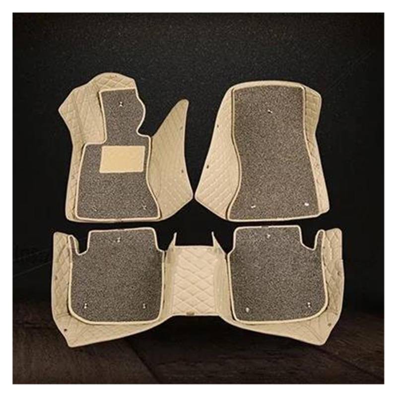 Autoteppich Zweilagige Individuelle 3D-Autofußmatten Für 7er-Reihe Für F02 Lang 2008-2015, Langes Fußmattenset, Innenausstattung Automatten(Beige Gray) von ZSKSJHSJ