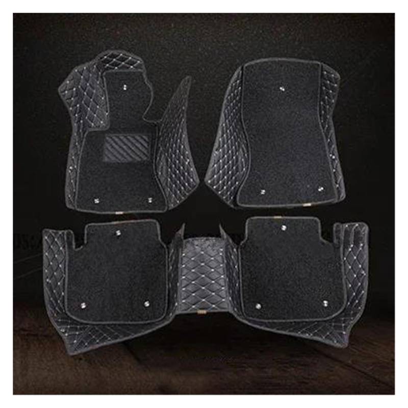 Autoteppich Zweilagige Individuelle 3D-Autofußmatten Für 7er-Reihe Für F02 Lang 2008-2015, Langes Fußmattenset, Innenausstattung Automatten(Black White) von ZSKSJHSJ
