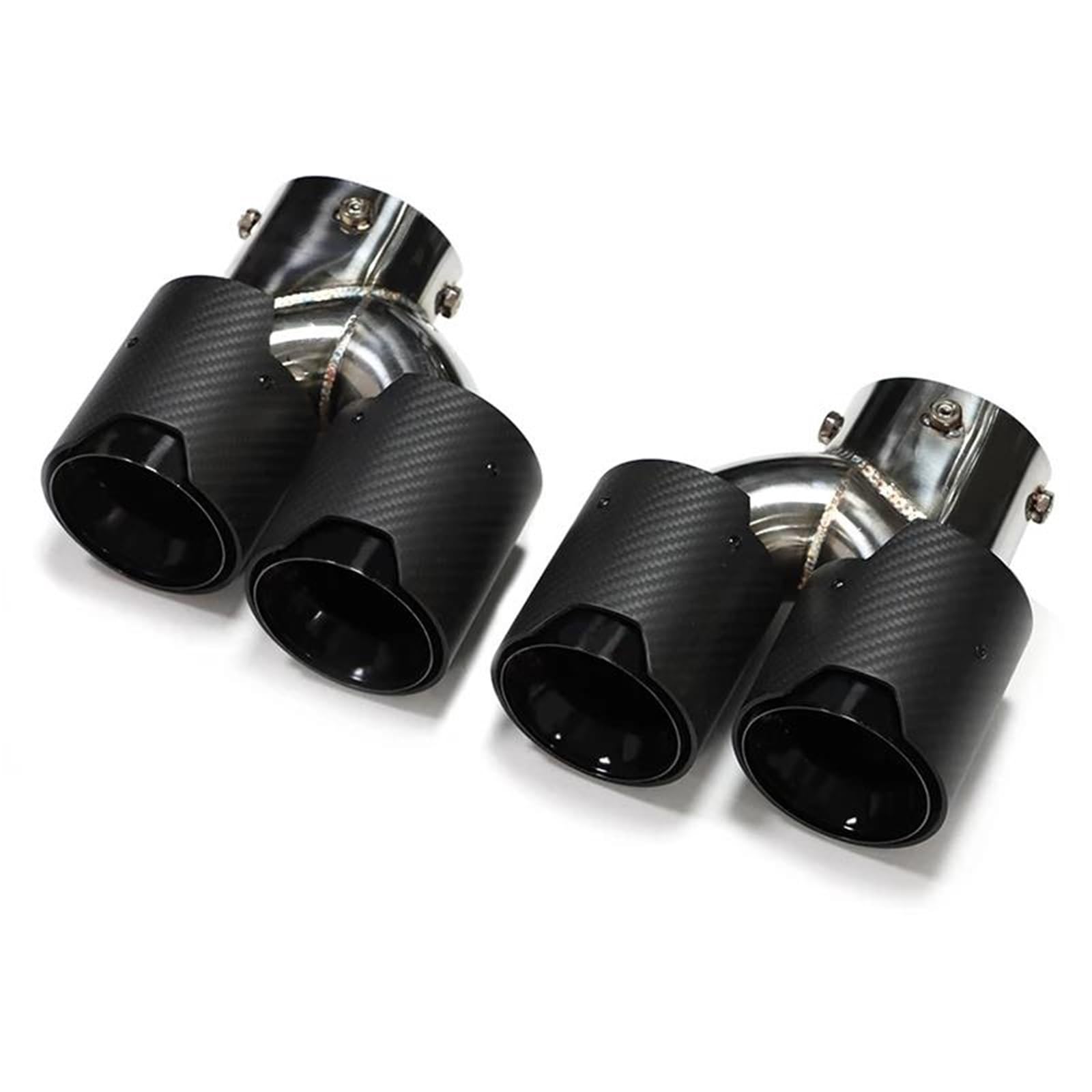 ZSKSJHSJ Auspuffblenden 1 Paar Quad-Auspuffendrohre Für M340i G20 G21 G23 Für M440i G42 Für M240i 2020 + Endrohrspitzen Schalldämpfer-Abgassystem Endrohrblende(Carbon E) von ZSKSJHSJ