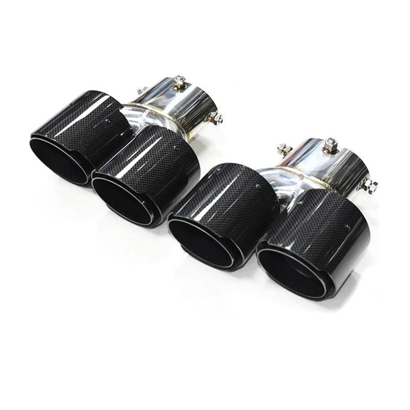 ZSKSJHSJ Auspuffblenden 1 Paar Quad-Auspuffendrohre Für M340i G20 G21 G23 Für M440i G42 Für M240i 2020 + Endrohrspitzen Schalldämpfer-Abgassystem Endrohrblende(Carbon J) von ZSKSJHSJ