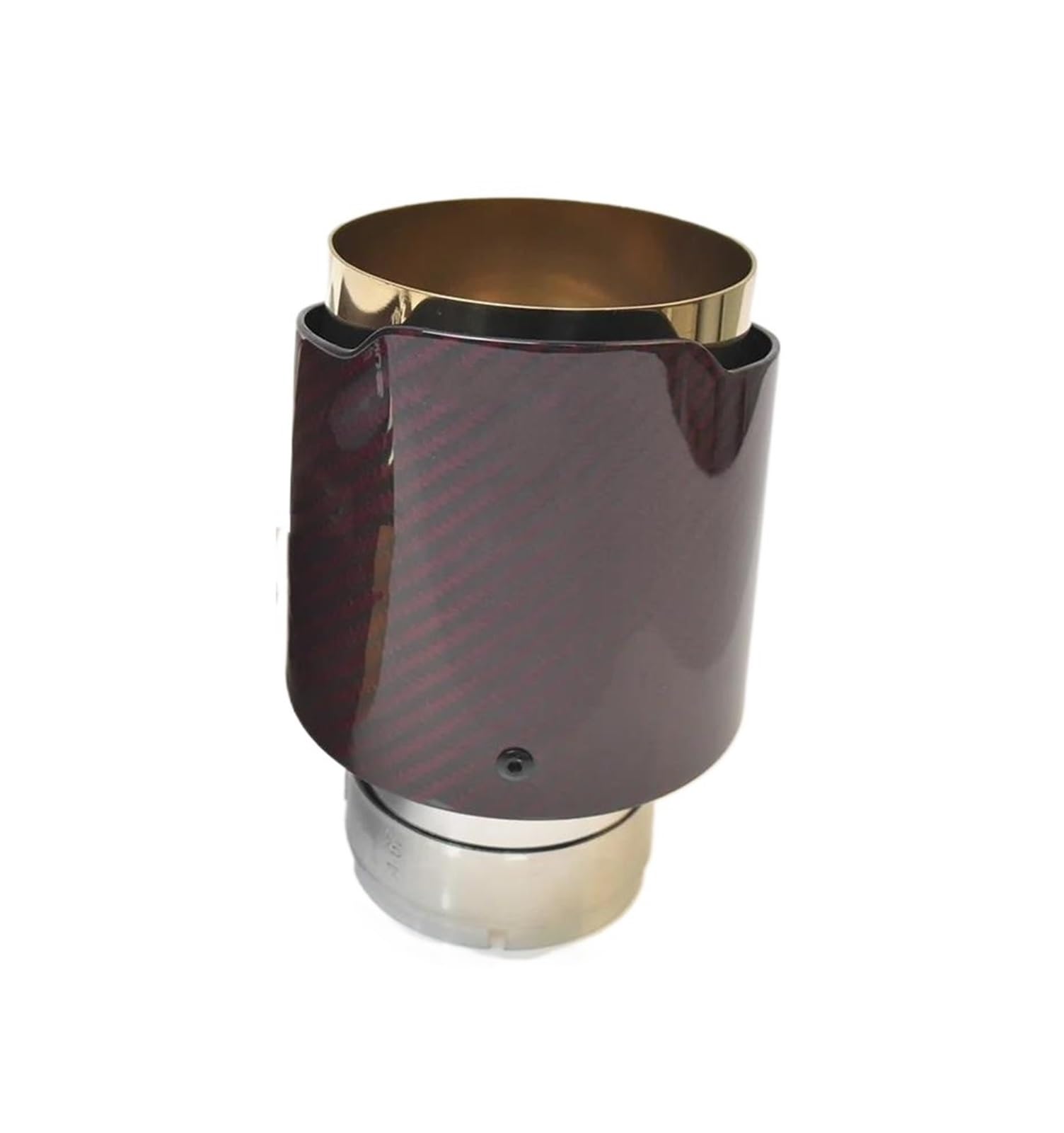 ZSKSJHSJ Auspuffblenden 1 Stück Auto Goldene Auspuff Gerade Flansch Rot Glänzend Carbon Schwanz Ende Spitze Edelstahl Schalldämpfer Rohr Endrohrblende(70-89mm) von ZSKSJHSJ