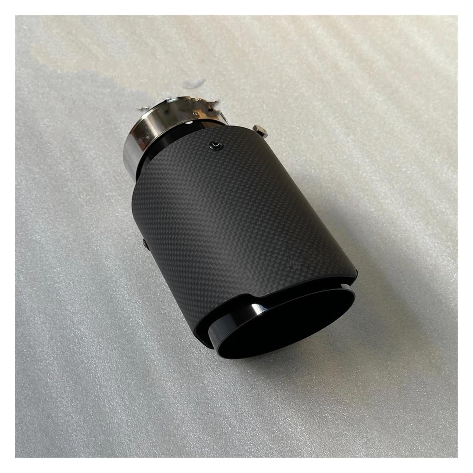 ZSKSJHSJ Auspuffblenden 1 Stück Einzelauto-Auspuffspitzen Schwarze Rohrrolle Glänzendes Carbonfaser-Endschalldämpfer-Endrohr Für Alle Autos Endrohrblende(ID 57MM-OD 101MM) von ZSKSJHSJ