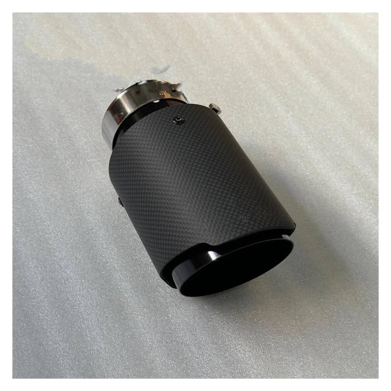 ZSKSJHSJ Auspuffblenden 1 Stück Einzelauto-Auspuffspitzen Schwarze Rohrrolle Glänzendes Carbonfaser-Endschalldämpfer-Endrohr Für Alle Autos Endrohrblende(ID 63MM-OD 101MM) von ZSKSJHSJ