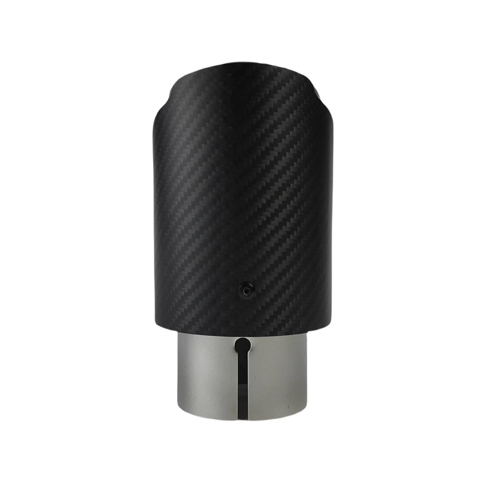 ZSKSJHSJ Auspuffblenden 1 Stück Universal Schalldämpfer Sandstrahl Twill Matt Schalldämpfer Auspuffdüse Spitze Auto Schwanz Kehle Edelstahl Endrohrblende(63mm-101mm) von ZSKSJHSJ