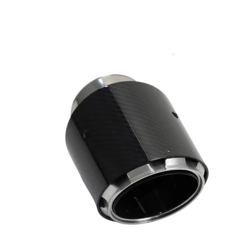 ZSKSJHSJ Auspuffblenden Auto Universal Auspuff Endrohr Schalldämpfer Düsen Auspuff Racing Schwarz Carbon Fiber Auspuff Tipps Endrohrblende(Silver 63-89) von ZSKSJHSJ