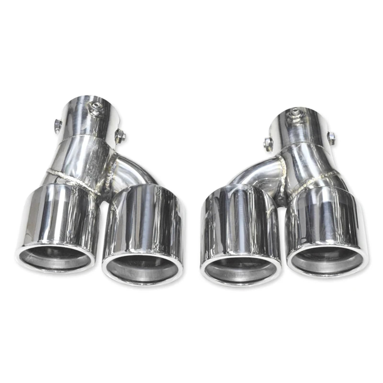 ZSKSJHSJ Auspuffblenden Quad-Auspuffblende, Kohlefaser-Autoauspuffrohr Für G20 G21 330i 325i 2020+ Schalldämpferblende Endrohr 63mm Düse Endrohrblende(Silber) von ZSKSJHSJ