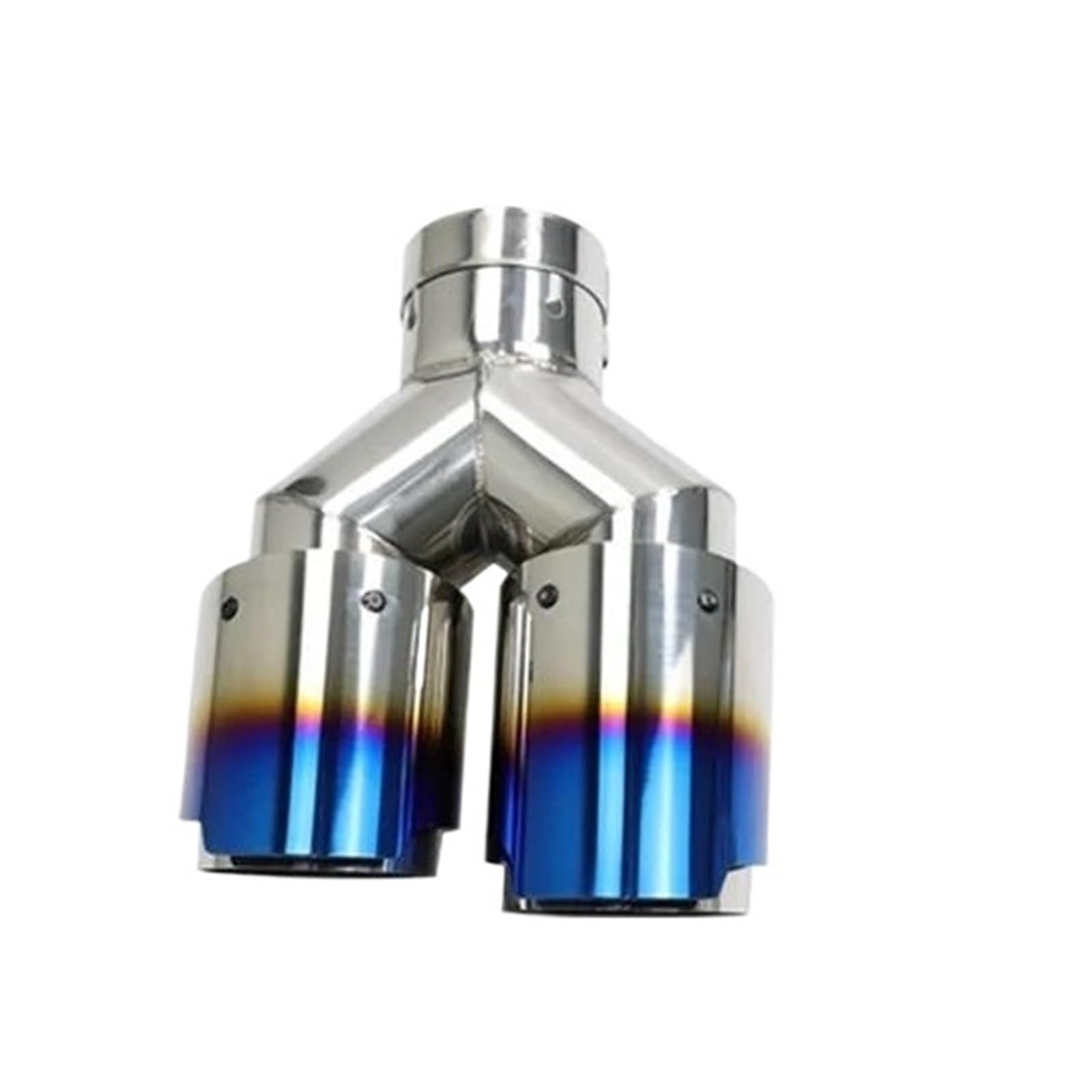 ZSKSJHSJ Auspuffblenden Upgrade-Auto-Auspuff-Doppelspitzen Burnt Blue 304 Edelstahl Doppelschicht-Schalldämpfer-Endrohr Universal-Auspuffrohr Doppelt Endrohrblende(Left in63-out89) von ZSKSJHSJ