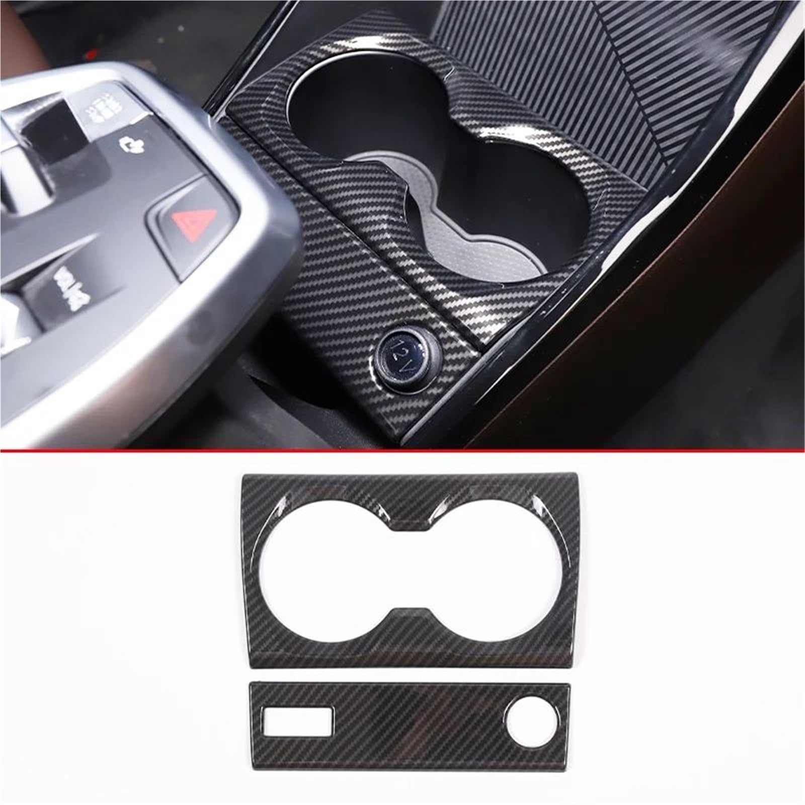 Auto-Innendekoration Auto Center Controls Lenkrad Shift Panel Abdeckung Für X1 U10 U11 2023-2024 Innen Zubehör LHD Auto Trim Aufkleber(Carbon Texture 19) von ZSQGHGH