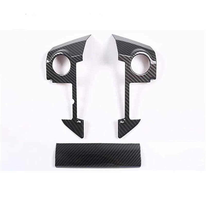 Auto-Innendekoration Auto Lenkrad Knopf Rahmen Abdeckung Trim ABS Zentrale Navigation Bildschirm Unter Panel Abdeckung Für Discovery 4 Auto Trim Aufkleber(Carbon Pattern) von ZSQGHGH