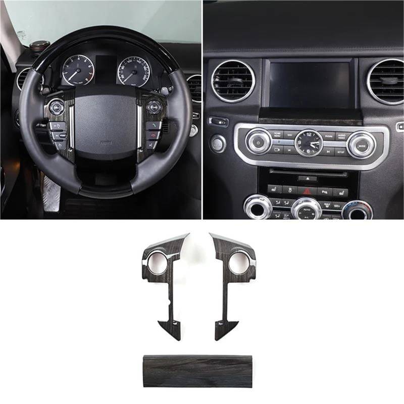 Auto-Innendekoration Auto Lenkrad Knopf Rahmen Abdeckung Trim ABS Zentrale Navigation Bildschirm Unter Panel Abdeckung Für Discovery 4 Auto Trim Aufkleber(Wood grain) von ZSQGHGH