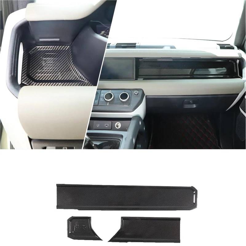 Auto-Innendekoration Für Land Für Rover Für Defender 110 90 130 2020-2024 ABS Mattschwarz Armaturenbrett Panel Abdeckung Trim Aufkleber Auto Trim Aufkleber(Stil a) von ZSQGHGH