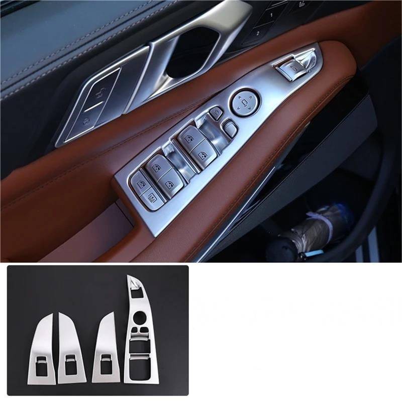 Auto-Innendekoration LHD Für X5 G05 X7 G07 2019-2022 Auto Fenster Glas Lift Schalter Button Control Panel Rahmen Abdeckung Trim ABS Auto Trim Aufkleber(Style B) von ZSQGHGH
