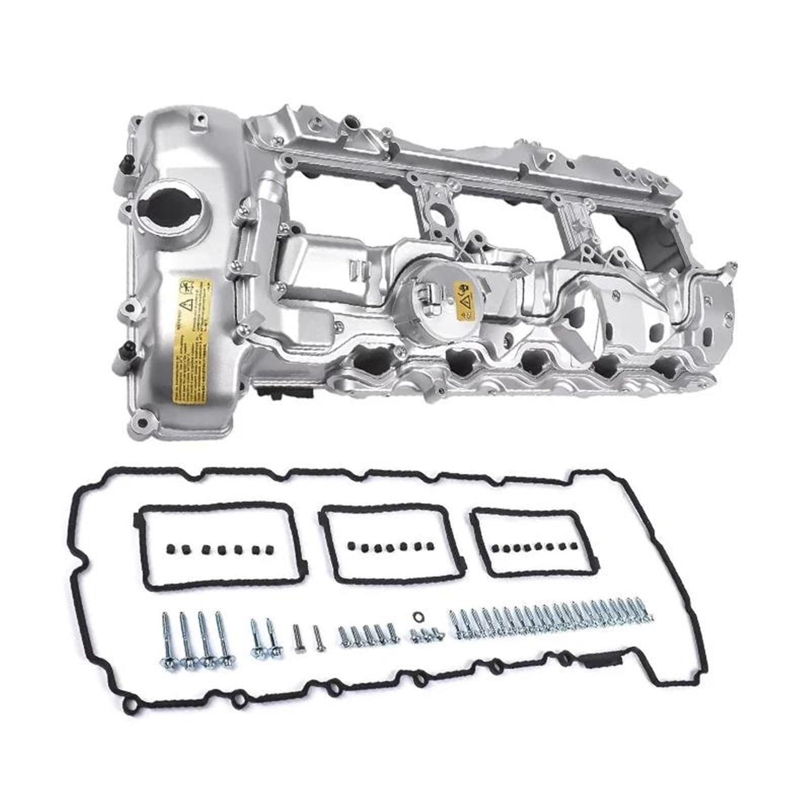 Ventildeckeldichtung 11127570292 Motorventildeckel Für N55 135i 335i 435i 535i 640i 740i 535ixDrive X3 X5 X6 XDrive 35i 3.0L Zylinderkopfhaube Ventildeckel Dichtung(Sliver Aluminum) von ZSQWRFRG