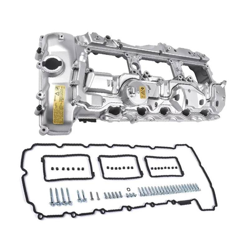 Ventildeckeldichtung 11127570292 Motorventildeckel Für N55 135i 335i 435i 535i 640i 740i 535ixDrive X3 X5 X6 XDrive 35i 3.0L Zylinderkopfhaube Ventildeckel Dichtung(Sliver Aluminum) von ZSQWRFRG