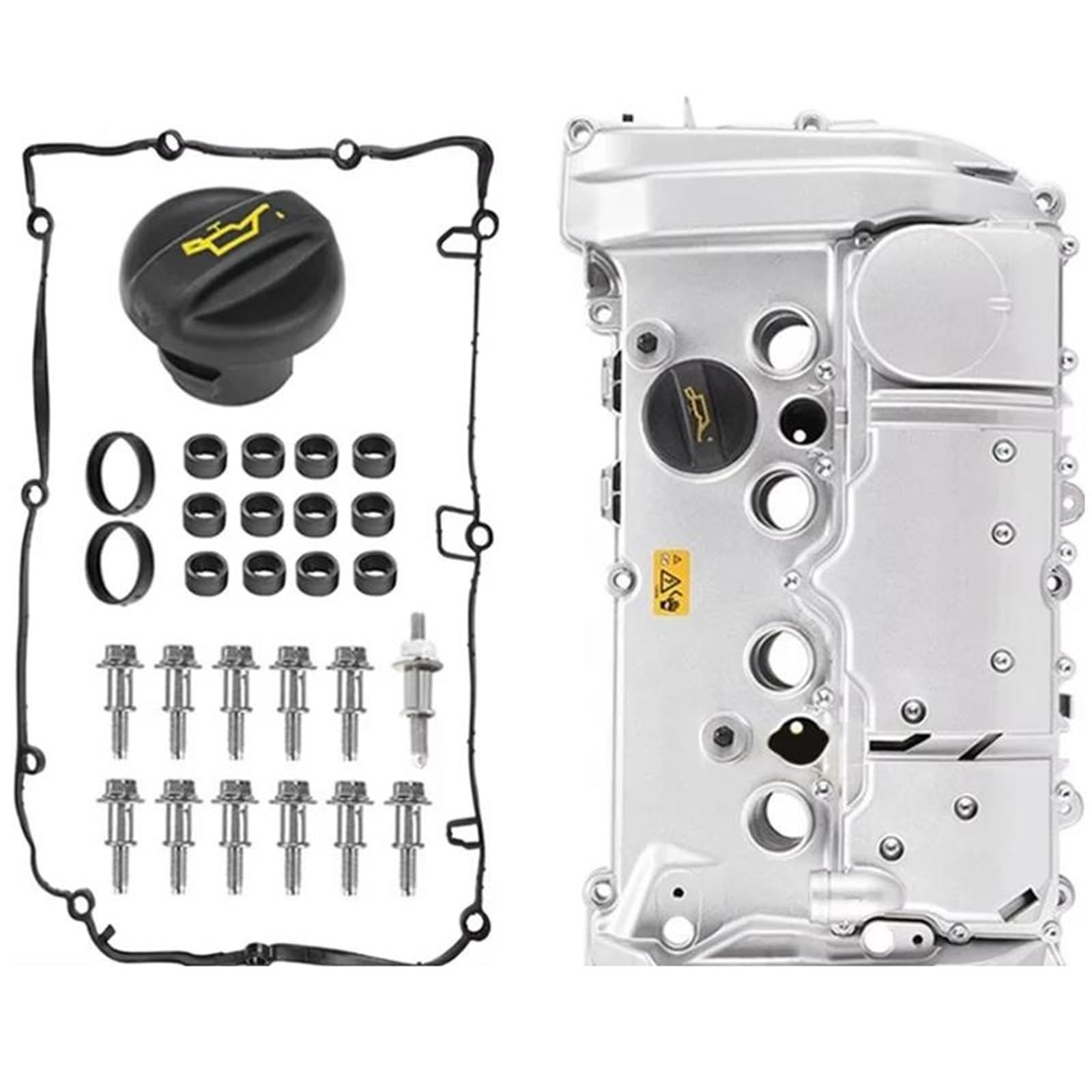 Ventildeckeldichtung 11127646552 Aluminium Motor Ventil Abdeckung 11127603390 Für Mini Für Cooper S R55 R56 R57 R58 R59 R60 R61 1,6 T 0248S7 2010-2016 Ventildeckel Dichtung(Silver Aluminum) von ZSQWRFRG
