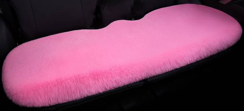 ZTENG Flauschige Pelz-Autositz-Kissen, universal fit Plüsch Auto Sitzkissen, Winter Warm Autositz Protector (Rosa, 1 STK. hinteres Pad) von ZTENG