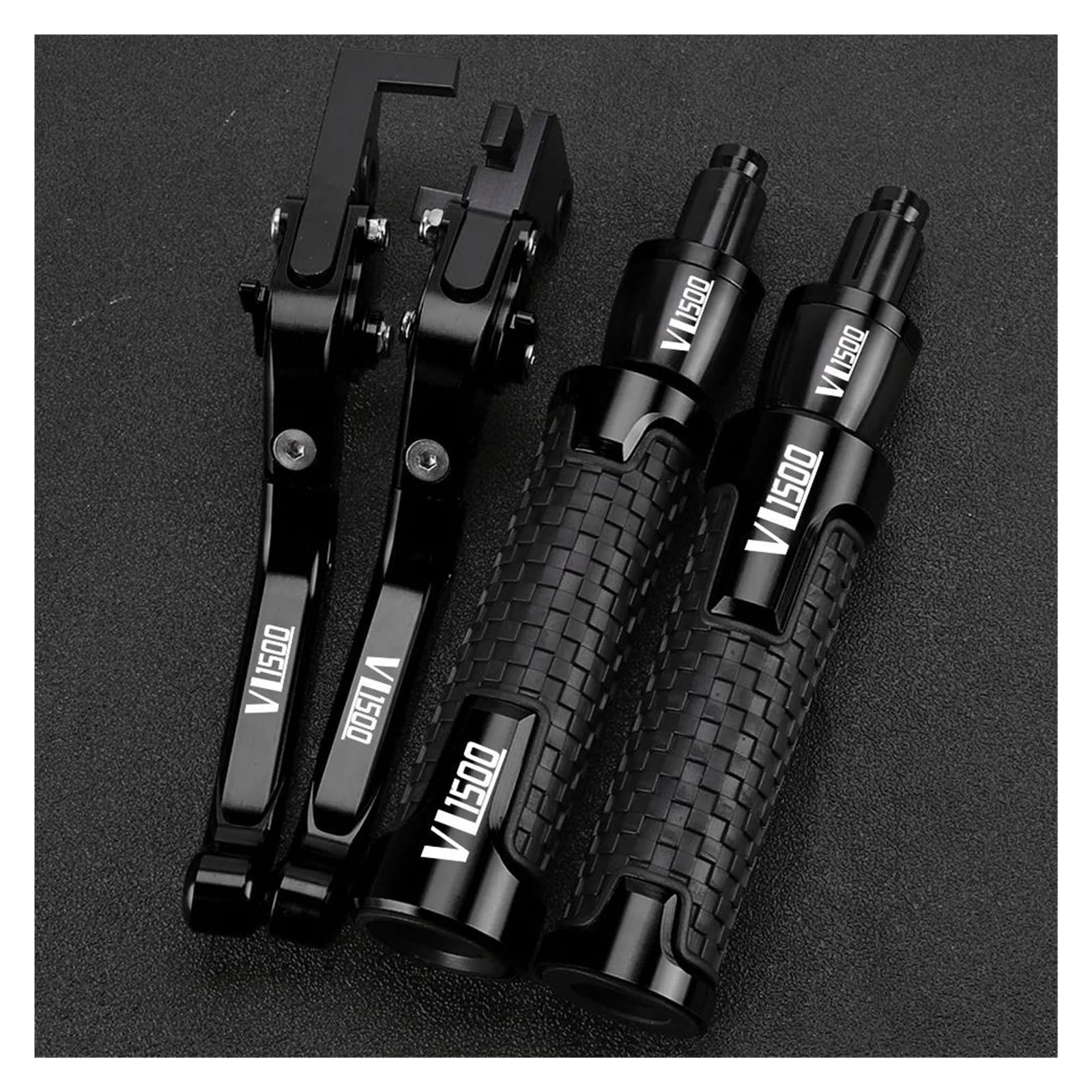 Griffsatz FÜR Suzuki VL1500 C90 Boulevard VL 1500 C90 Bremse Kupplung Hebel Handbremse Lenker Grip Griff Hand Griffe(Black) von ZTQLIJQF