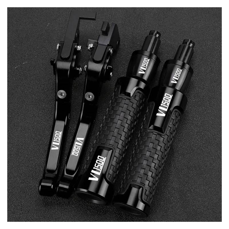 Griffsatz FÜR Suzuki VL1500 C90 Boulevard VL 1500 C90 Bremse Kupplung Hebel Handbremse Lenker Grip Griff Hand Griffe(Black) von ZTQLIJQF