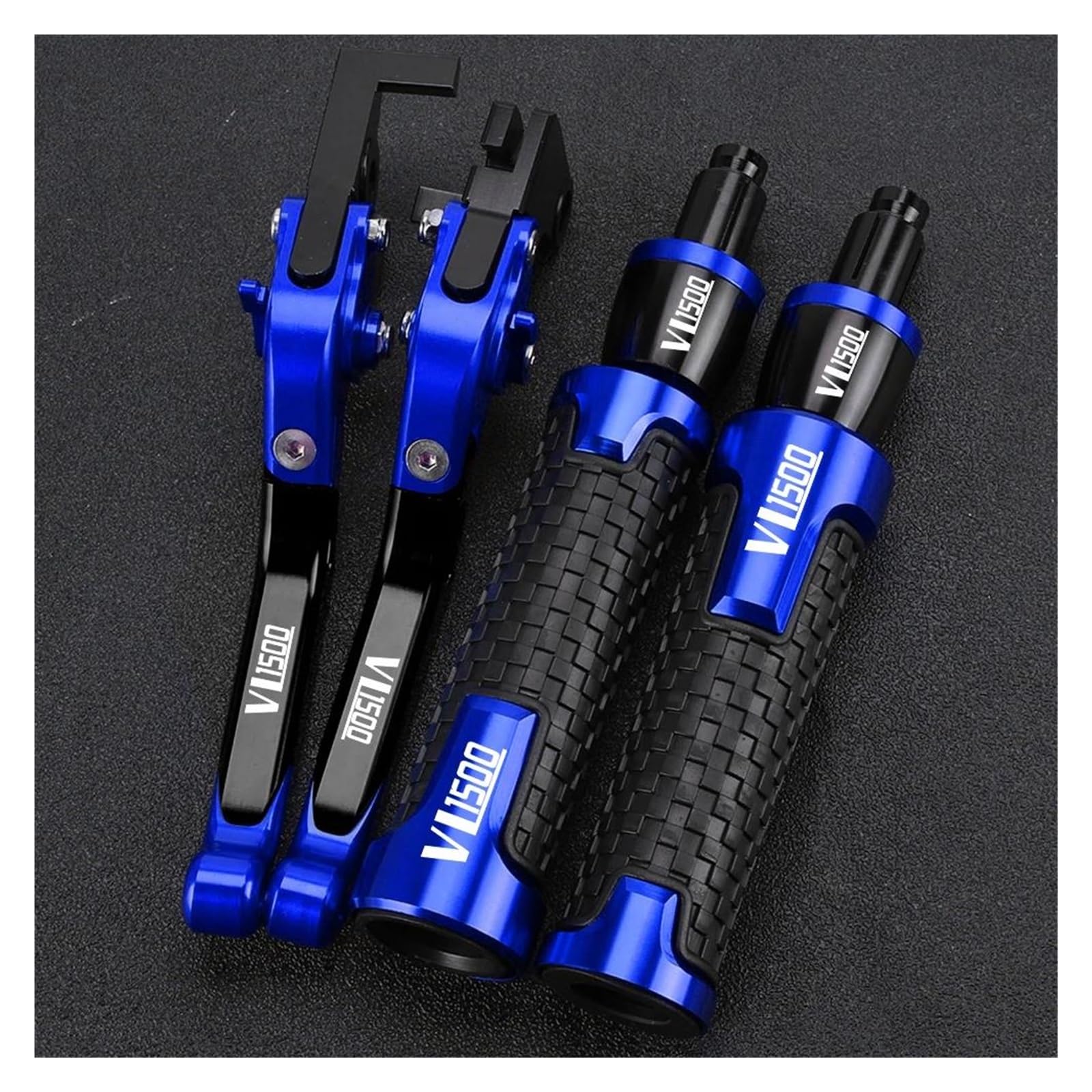 Griffsatz FÜR Suzuki VL1500 C90 Boulevard VL 1500 C90 Bremse Kupplung Hebel Handbremse Lenker Grip Griff Hand Griffe(Blue) von ZTQLIJQF