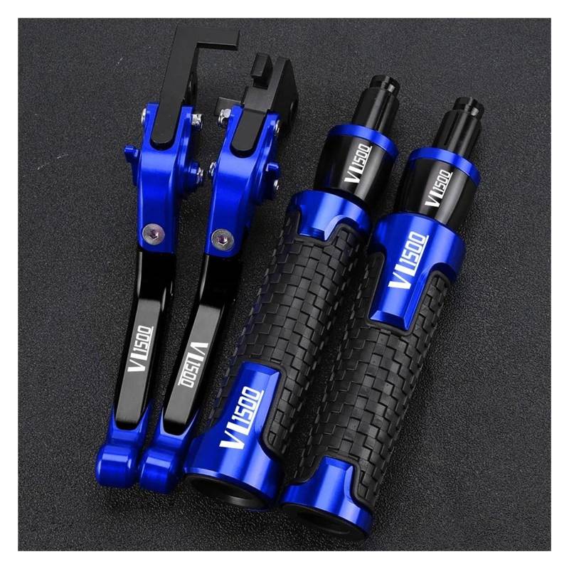 Griffsatz FÜR Suzuki VL1500 C90 Boulevard VL 1500 C90 Bremse Kupplung Hebel Handbremse Lenker Grip Griff Hand Griffe(Blue) von ZTQLIJQF