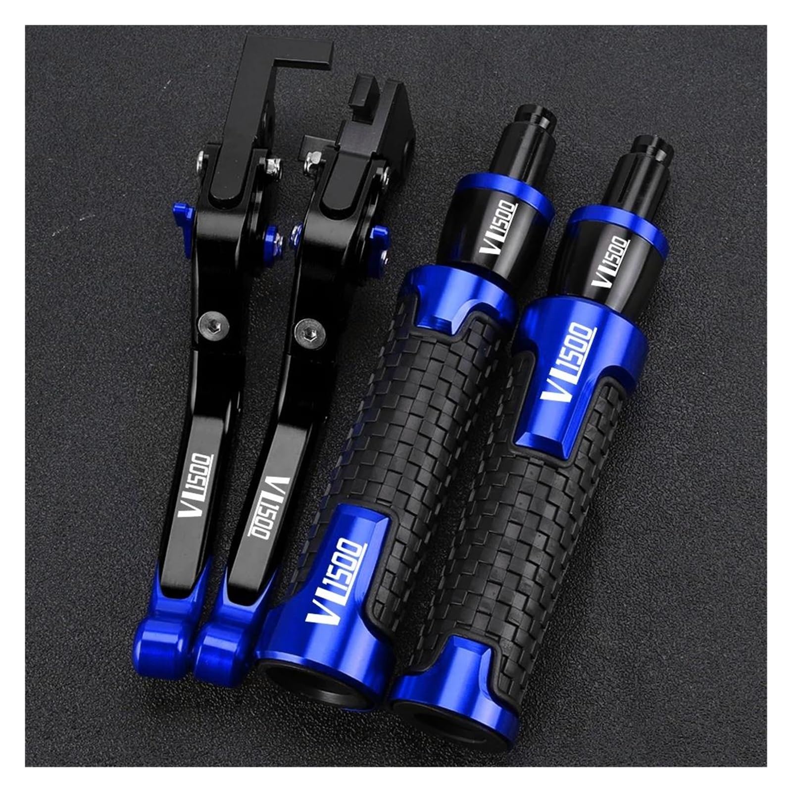 Griffsatz FÜR Suzuki VL1500 C90 Boulevard VL 1500 C90 Bremse Kupplung Hebel Handbremse Lenker Grip Griff Hand Griffe(Blue2) von ZTQLIJQF