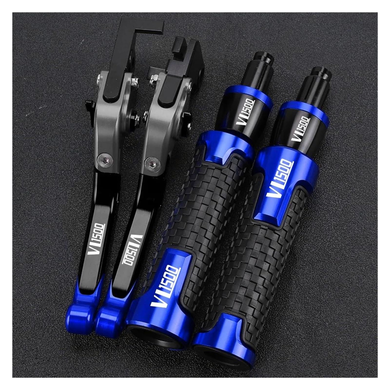Griffsatz FÜR Suzuki VL1500 C90 Boulevard VL 1500 C90 Bremse Kupplung Hebel Handbremse Lenker Grip Griff Hand Griffe(Blue3) von ZTQLIJQF