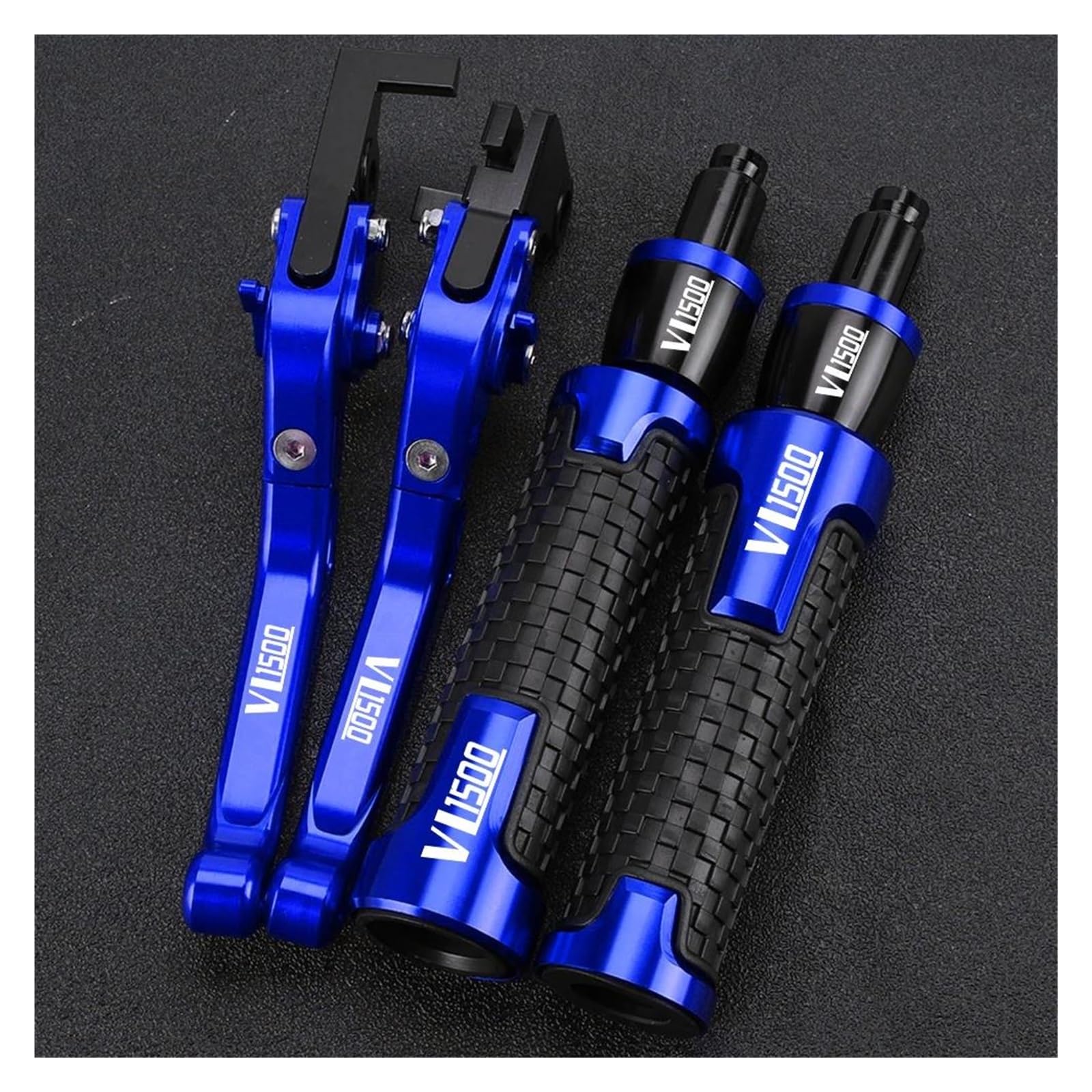 Griffsatz FÜR Suzuki VL1500 C90 Boulevard VL 1500 C90 Bremse Kupplung Hebel Handbremse Lenker Grip Griff Hand Griffe(Blue4) von ZTQLIJQF