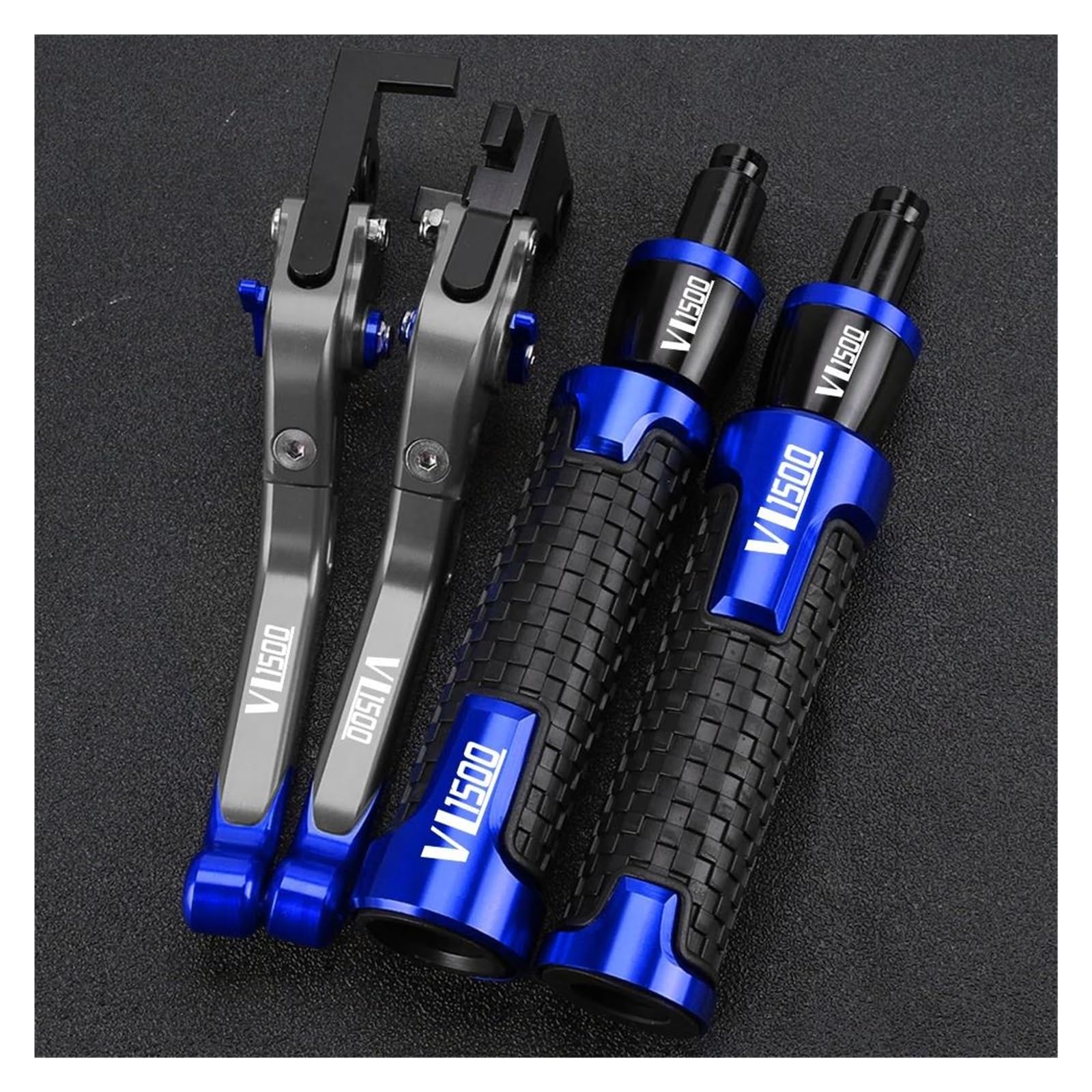 Griffsatz FÜR Suzuki VL1500 C90 Boulevard VL 1500 C90 Bremse Kupplung Hebel Handbremse Lenker Grip Griff Hand Griffe(Blue5) von ZTQLIJQF