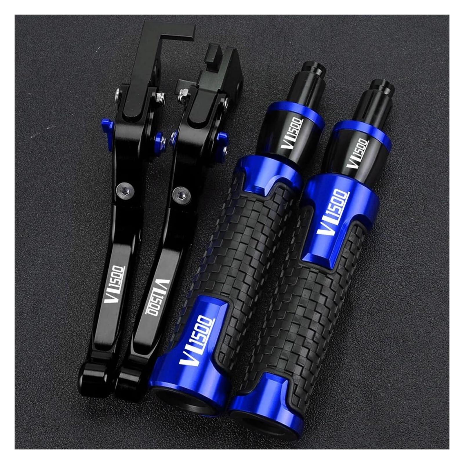 Griffsatz FÜR Suzuki VL1500 C90 Boulevard VL 1500 C90 Bremse Kupplung Hebel Handbremse Lenker Grip Griff Hand Griffe(Blue6) von ZTQLIJQF